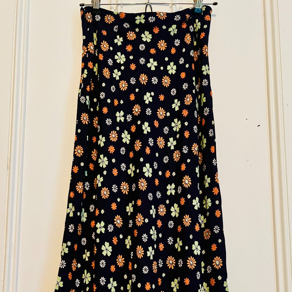 J.CREW  A-Line Skirt Retro Floral 60s/70s NEW SZ 4